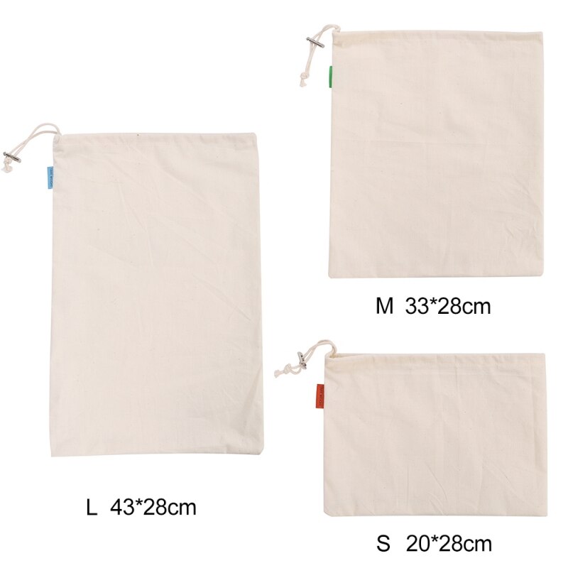 Reusable Drawstring eco friendly Shopping Bag organizerCotton Cloth Bag handbag Portable Travel Shopper Tote Storage Bags