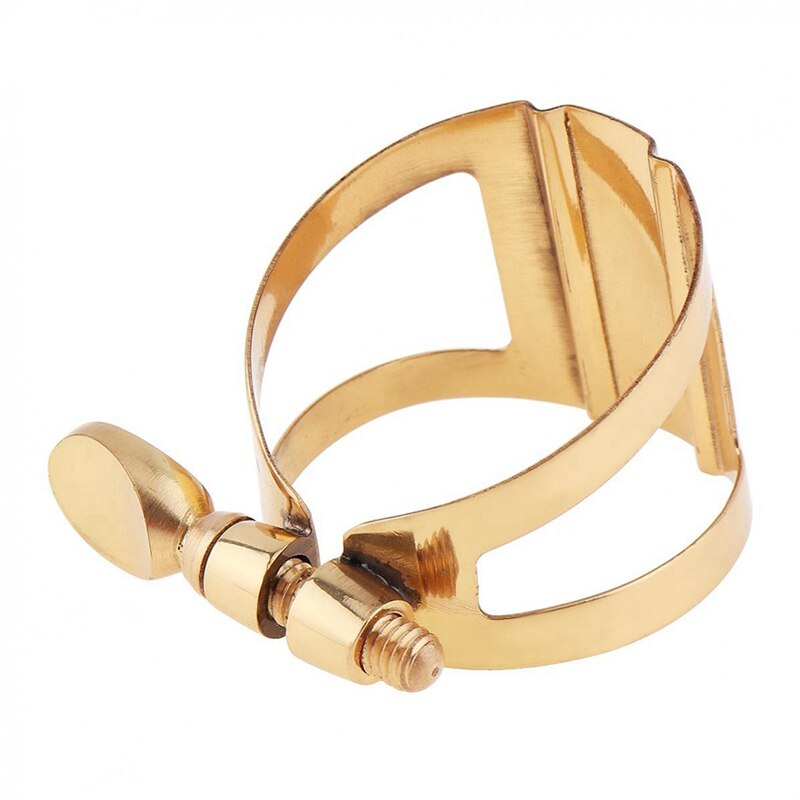 2 Pcs Saxophone Mouthpiece Ligature - Gold Plated Closure for Bb Tenor Soprano Reeds