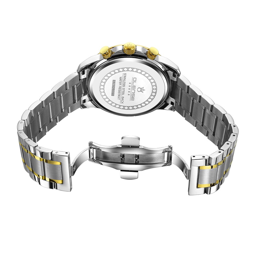 Olense Mode Heren Horloges Met Rvs Top Luxe Sport Chronograaf Quartz Horloge Mannen Relogio Masculino