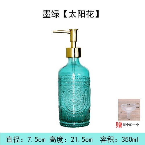 Newyearnew 350ml glazen flessen handwasmiddel emulsie zeepdispenser retro badkamerdecoratie accessoires: J