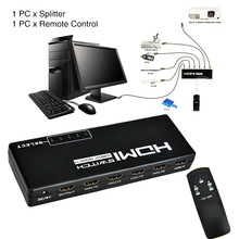 Professionele HDMI Connector Met Afstandsbediening Mini Voor HD TV 5 Ingang 1 Uitgang Hoge Snelheid Conversie DVD Effen Splitter ABS