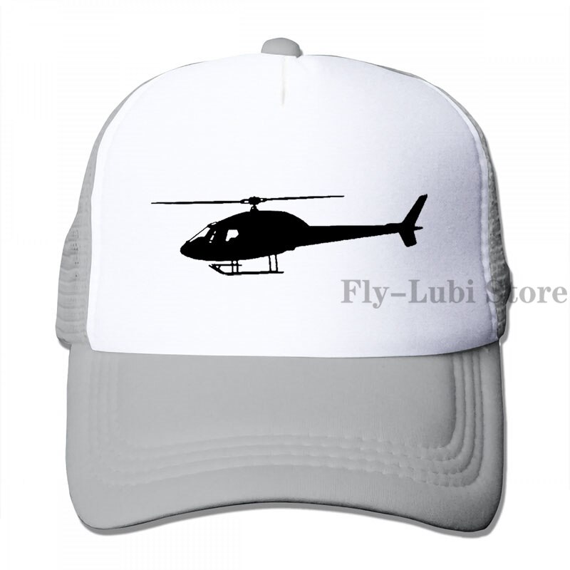 Helicopter Baseball cap men women Trucker Hats adjustable cap: 3-Gray