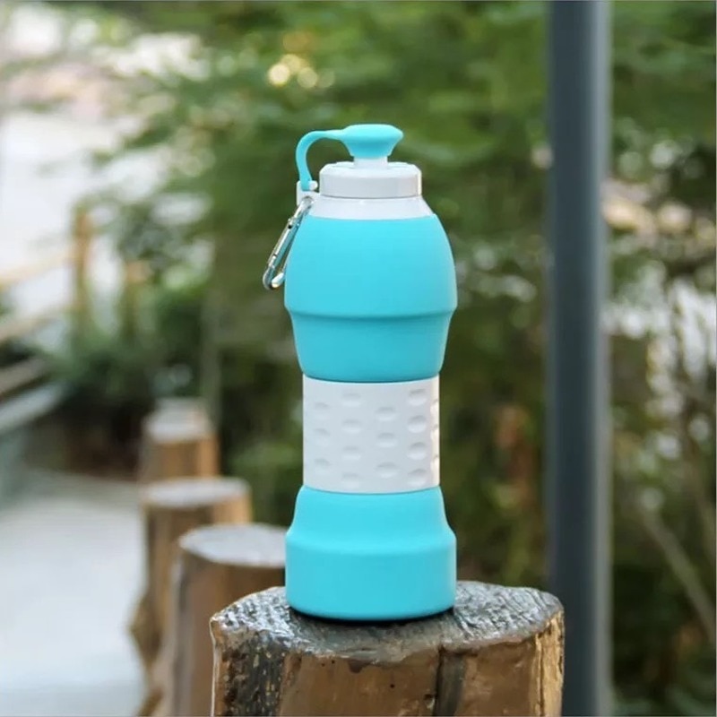 580ml udendørs rejse foldbar vandflaske silikone kop sammenfoldelig vandflaske mini sammenklappelige flaske vandflasker 3 farver