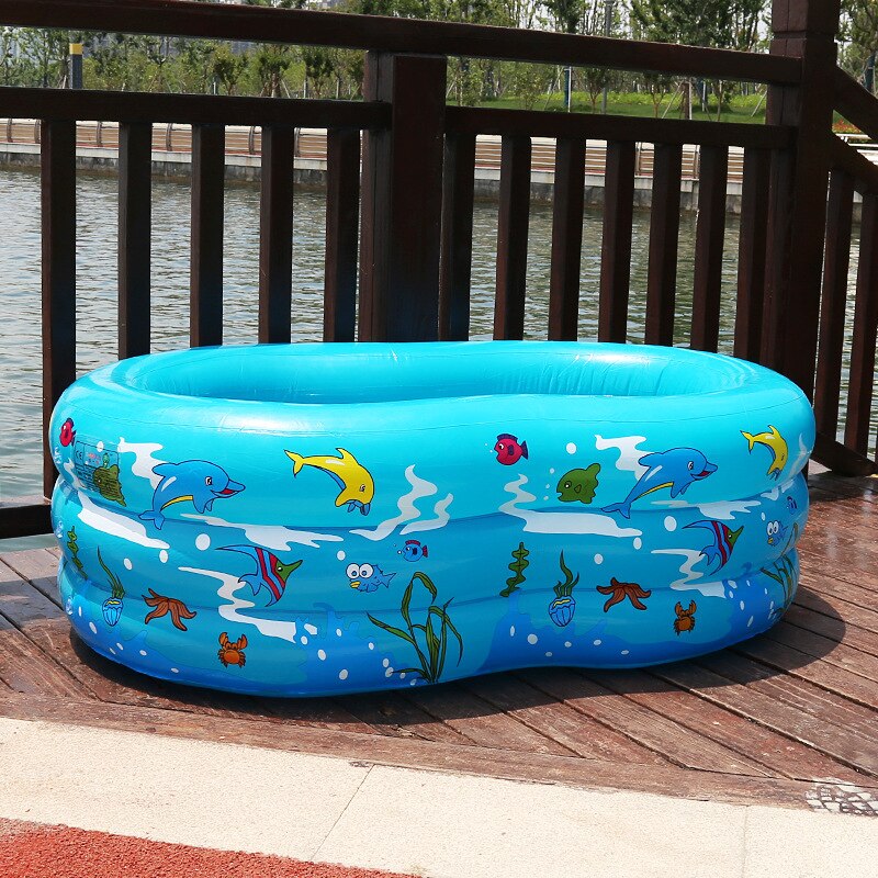 Children's Inflatable Swimming Pool Play Equipment Household Bath Tub Family Games 135*85*50cm: Default Title