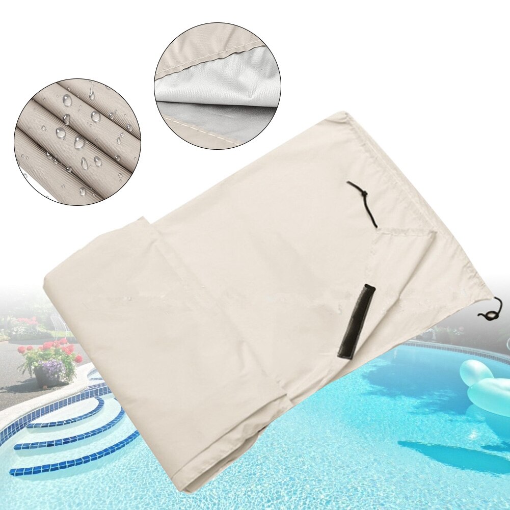 Pool roll cover beige udendørs swimmingpool roll cover vandtæt beskytter til udendørs heavy duty have