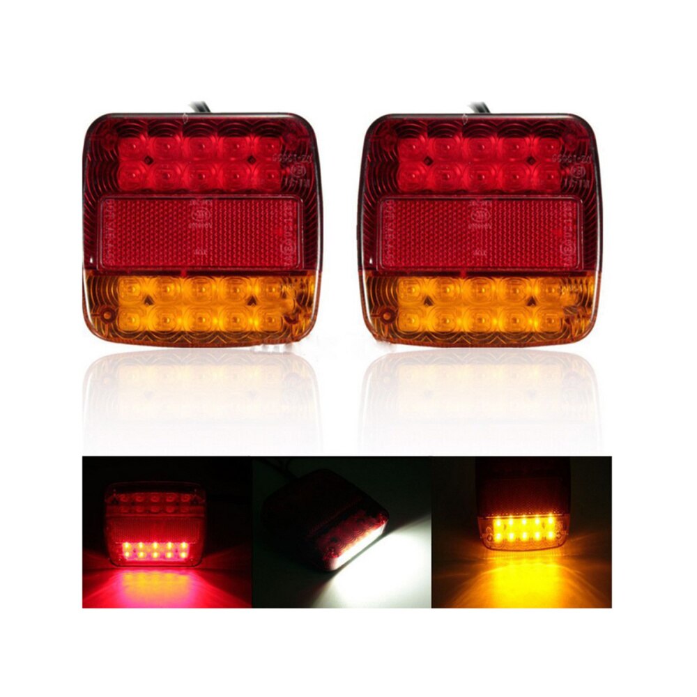 1 Paar HL-J-196 Trailer Achterlicht 12V Led Verlichting Aanhangwagen Signaal Running Lamp Voor Vrachtwagens Trailers (Wit En rood)