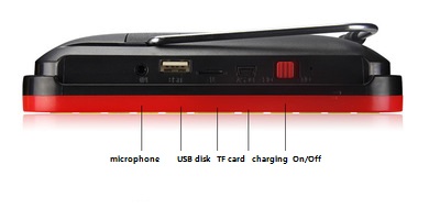 6 Inch Rechargeable Multi-functional Video&Music Player MP4 Player FM Radio E-book Support USB Disk and TF Card for Old