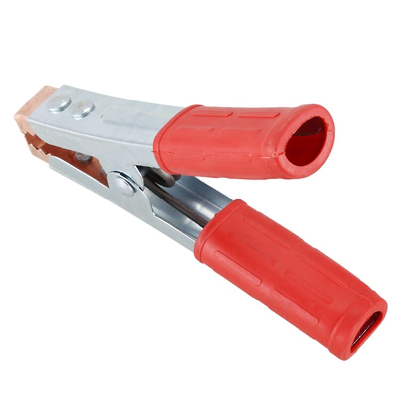 2X Red Handle 500A Spring Loaded Crocodile Clip Welding Earth Clamp