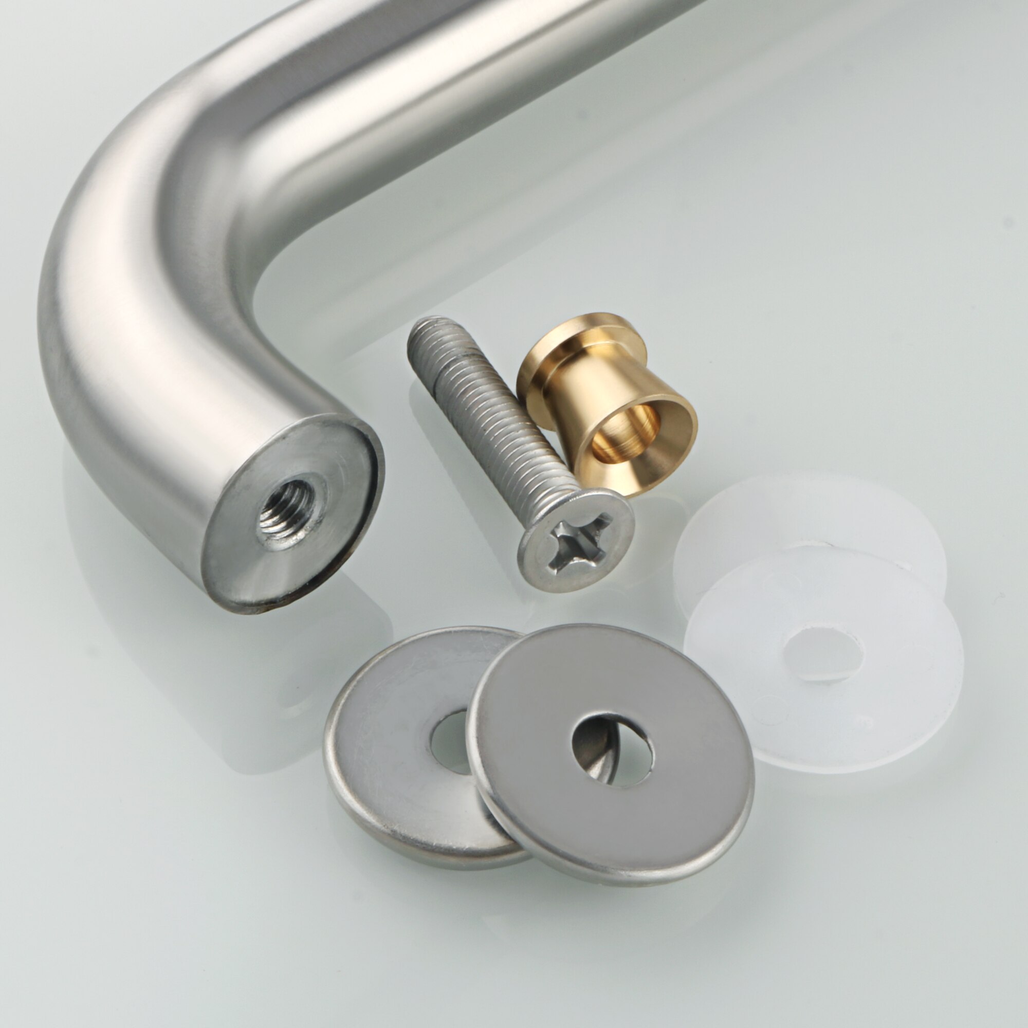 10/14/18 Inch Square Tubular Glass Door Handle Black 304 Stainless Steel Sliding Barn Door Handle for3-20mm glass wood door