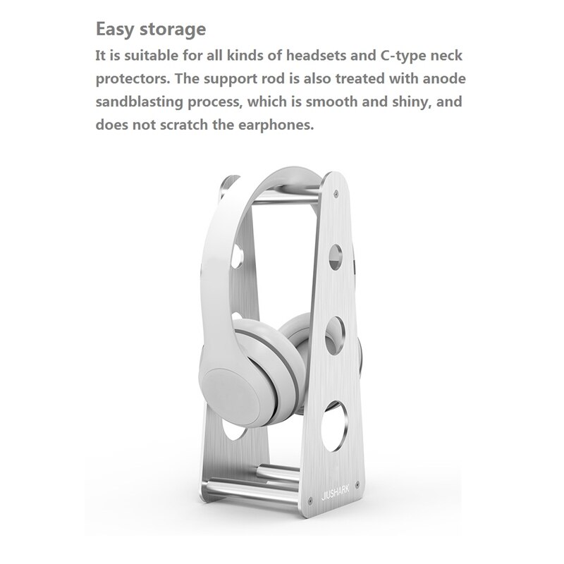 Jiushark Headset Houder Hoofdtelefoon Stand Aluminium Ondersteunen Bar Eenvoudige Desktop Gaming Headset Beugel Voor Thuis, Kantoor, Slaapkamer
