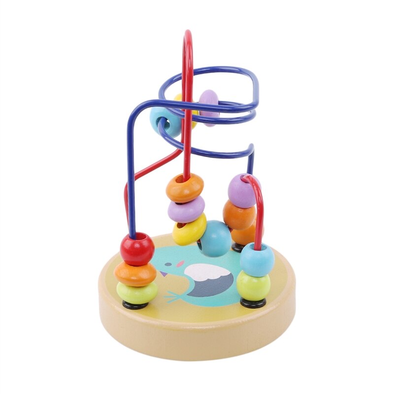 Houten Leuke Cartoon Dier Kind Puzzel Speelgoed Kinderen Kleurrijke Rond Kralen Doolhof Achtbaan Play Game Baby Educatief: Bird