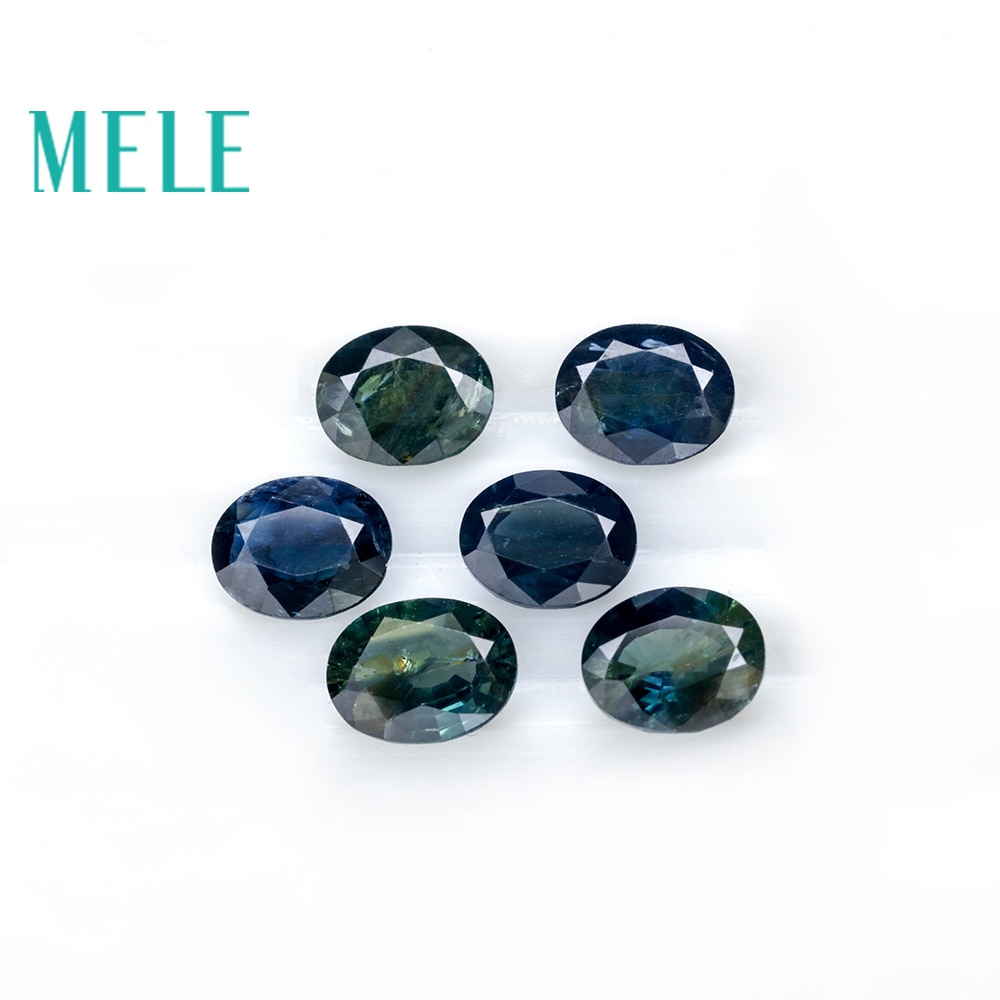 Natuurlijke Blauwe Saffier Losse Edelsteen Voor Sieraden Maken, 3*4-5*6Mm Ovale 0.3-0.8ct 2P Fijne Sieraden Diystones Met