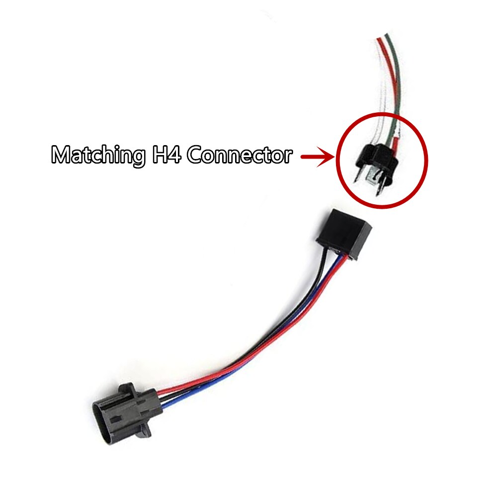 2pcs H4 9003 Male to H13 9008 Female Pigtail 7inch Led Headlight Conversion Cable Wiring Harness Adapters