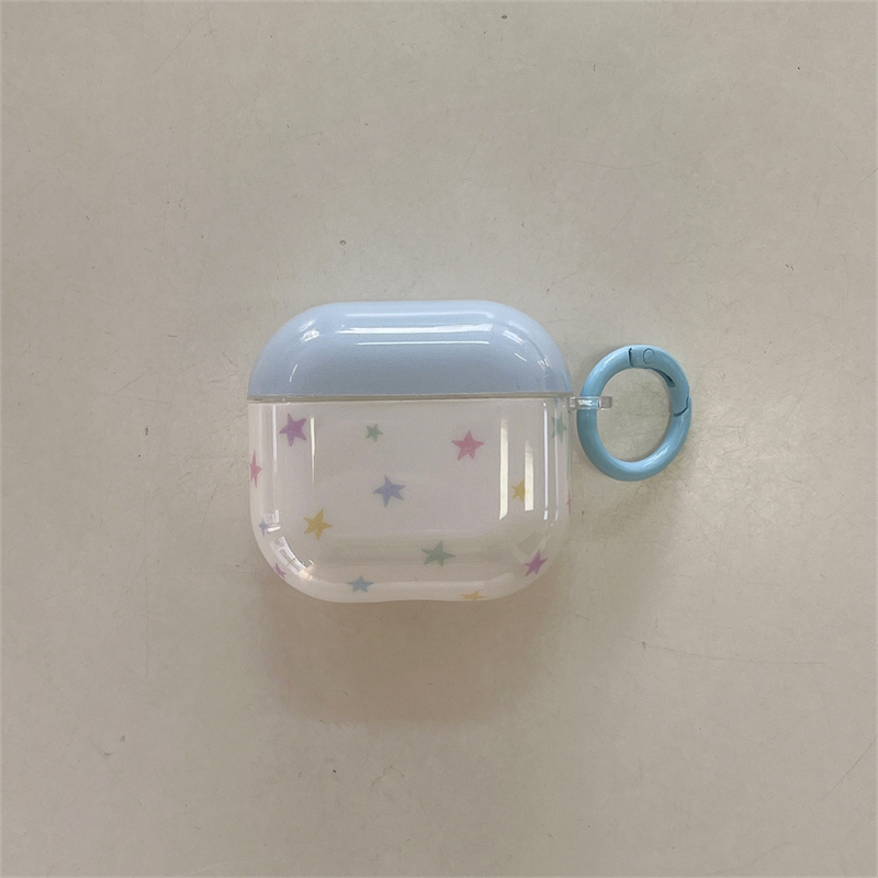 Bunte Sterne für iPhone Kopfhörerhülle Airpods 4 kabellos Bluetooth Kopfhörerhülle Airpod Profi 2 iPod Kopfhörerhülle Airpods 3 Hülle: l