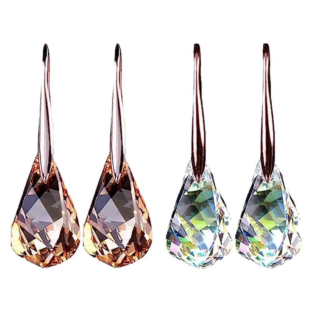 Boucles d'oreilles magnétiques amincissantes lymphatiques pour femmes, strass scintillants, pierre de Quartz, boucles d'oreilles de vidange lymphatique