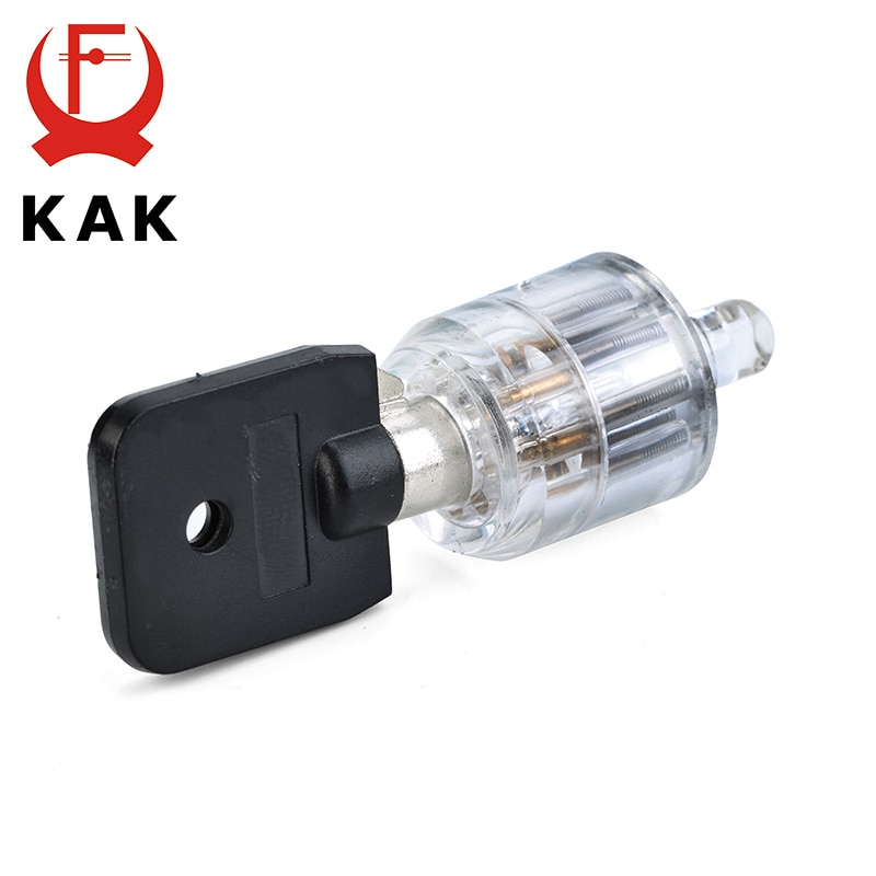 KAK Seven Core Plum Lock Cylinder Transparent Visible Pick Cutaway Practice View Padlock Training Skill For Locksmith Hardware