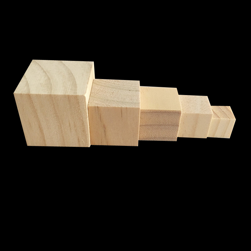 Bloques cuadrados de madera sin terminar de madera sólida Cubo de madera Mini cubos DIY artesanía en madera adorno para boda de navidad
