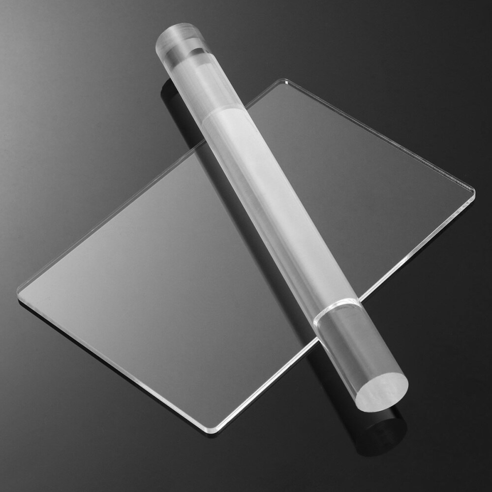 2pcs Acrylic Clay Roller Acrylic Sheet Board with Grid Essential Modelling Clay Tools