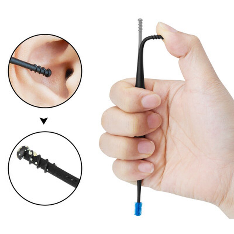 1PC Weiche Silikon Ohr wählen Doppel-beendet Earpick Ohr Wachs Kürette Entferner Ohr Reiniger Löffel Spirale Ohr Sauber werkzeug Spirale