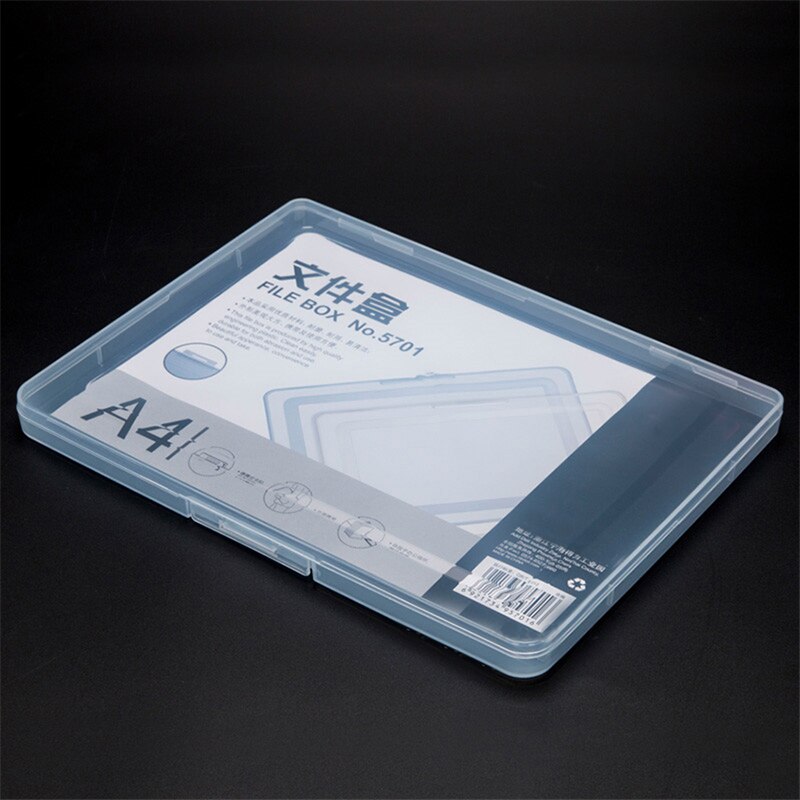 A4 Ultra-thin Portable Transparent File Box, Travel Journal Document Test Paper File Storage Box,Office Archive File Storage Box