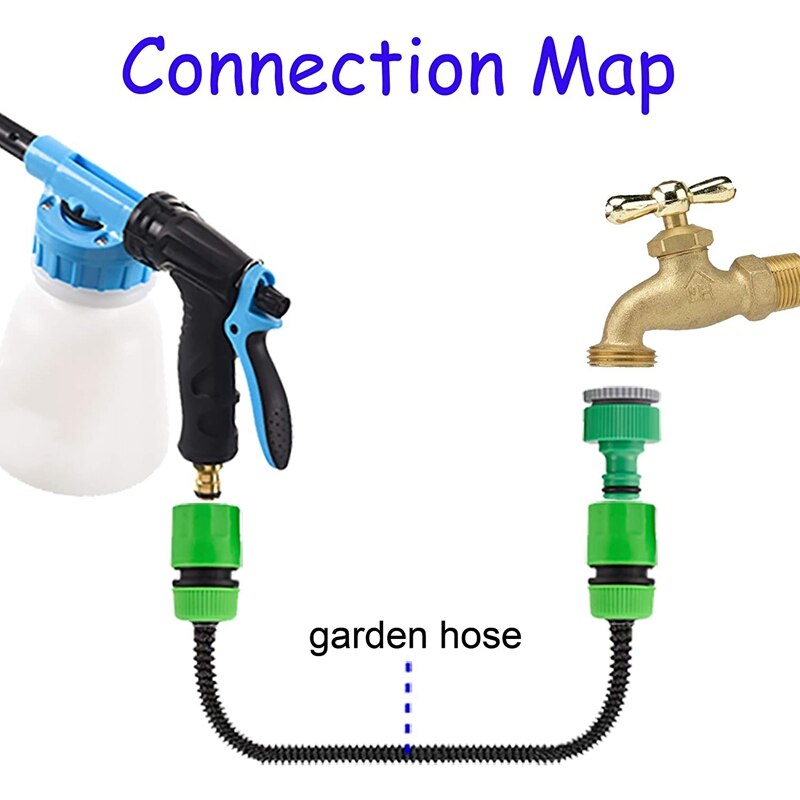 Bilvask skum pistol, justerbar bilvask skum sprøyte skum blaster passer hageslange til bilvask og hage