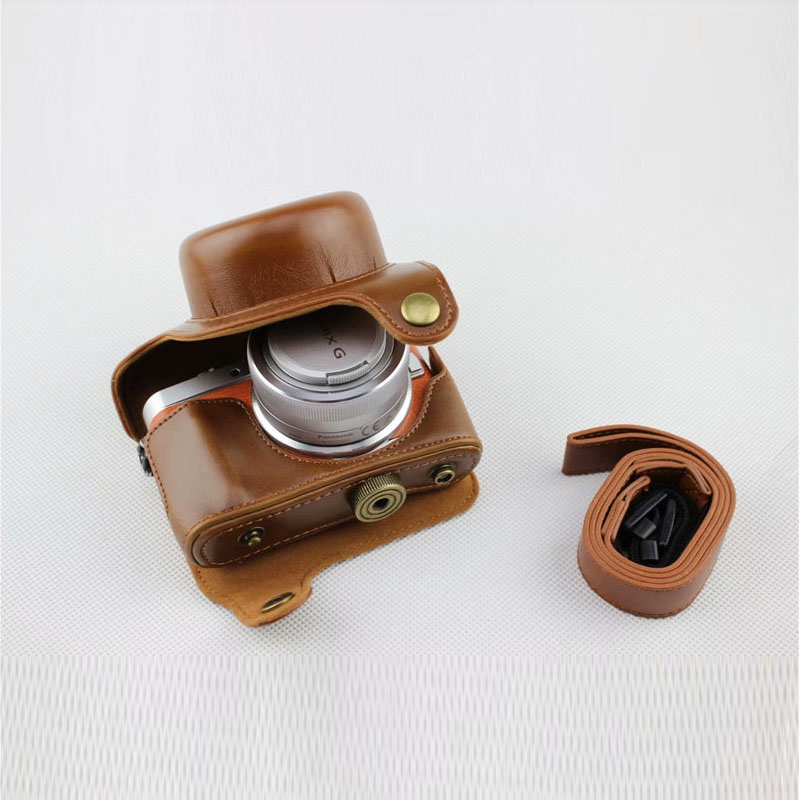 PU Camera Leather Case Cover Voor Panasonic Lumix DC-GF10 GF9 GF8 GF7 GX900 GX950 GX850 GX800 Camera Tas Met Schouder band