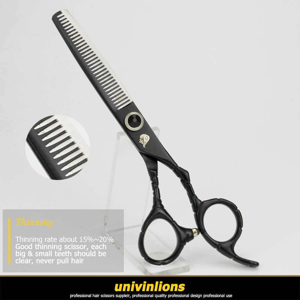 univinlions 6" black barber hairdressing scissors razor hairdresser haircut japanese thinning shears salon de ciseaux coiffure
