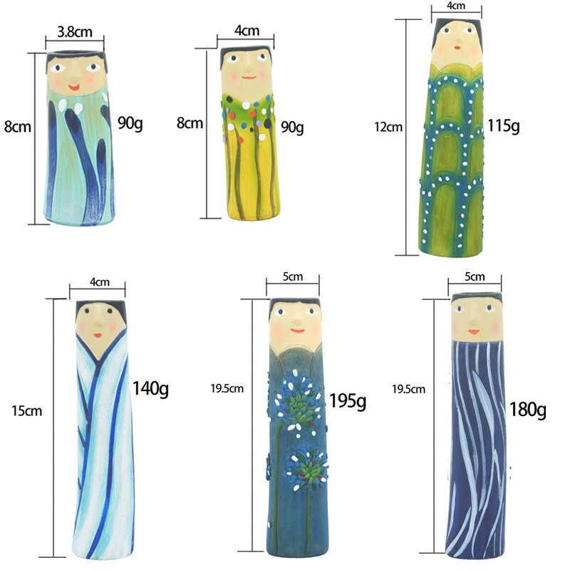 Vasi di gemme di famiglia di primavera con facce Cachepot dipinto a mano colorato per decorazioni di fiori per balcone di casa soggiorno regalo di nuova casa