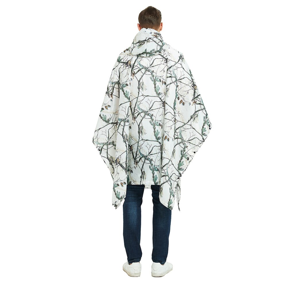 1pc Lightweight Clothes Multifunctional Rain Coat Hooded Camouflage Raincoat Impermeable Rain Poncho for