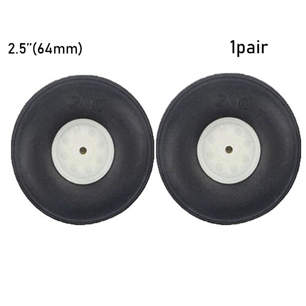 1 Paar Kinderen Vliegtuig Speelgoed Onderdelen Zwarte Staart Wiel Rubber Pu Plastic Hub 1 " - 3" Inch Voor rc Vliegtuig Vervanging Speelgoed Vliegtuig Accessoire: 64mm