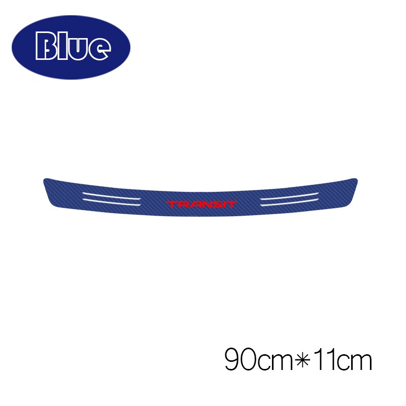 1 pièces voiture coffre Protection pare-chocs arrière décoration décalcomanie pour Ford transit Fiesta fusion ranger mondeo Mustang 3D Auto autocollant: 90CM x 11CM blue