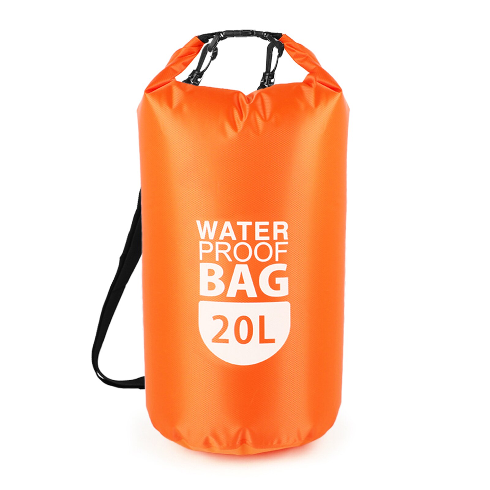PVC Dry Waterproof Floating Bag Roll Top Dry Bag 10L/20L Water Sports Storage Bag Lightweight Dry Sack Detachable Shoulder Strap: 20L Orange