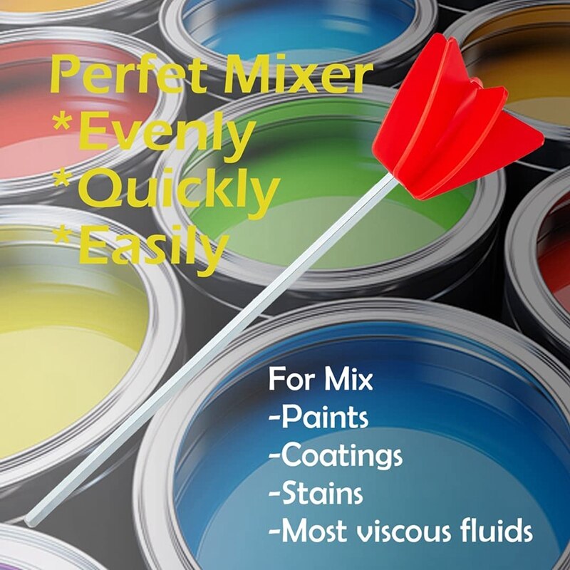Paint Mixer &amp; Epoxy Mixer Attachment With 1/4Inch Hex Shank Drill Chuck For Mixes Epoxy Resin,Latex,Oil Paints