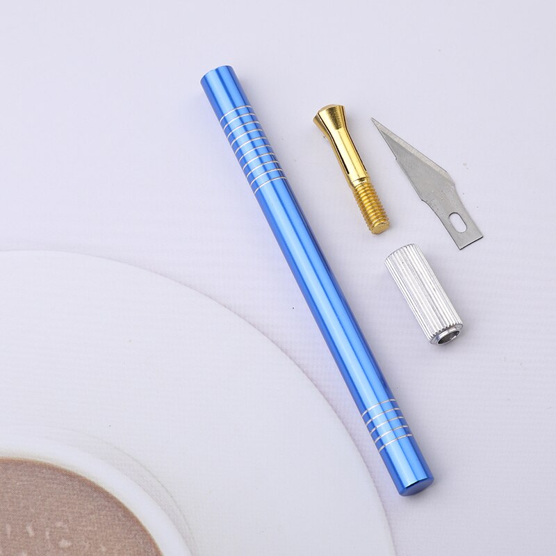 MIUSIE Engraving Cutter With 5pcs Blades And 2pcs Finger Protectors Metal Handle Leather Carving Sculpture Non-Slip Safety Knife
