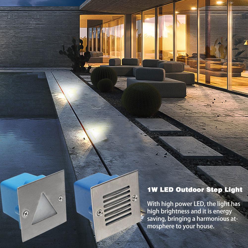 1W LED Outdoor Step Light Vierkante Roestvrij Staal Corrosiebestendig Waterdichte Wandlamp Voor Corridor Gangpad