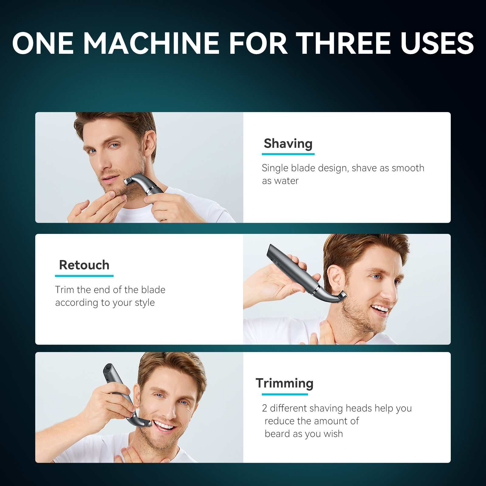 KENSEN S1 Elektrische tondeuse Body Scheerapparaat voor mannen 2-in-1 Professioneel scheerapparaat Scheerapparaat Neushaar Baardtrimmer Scheren Scheermes MEG-578
