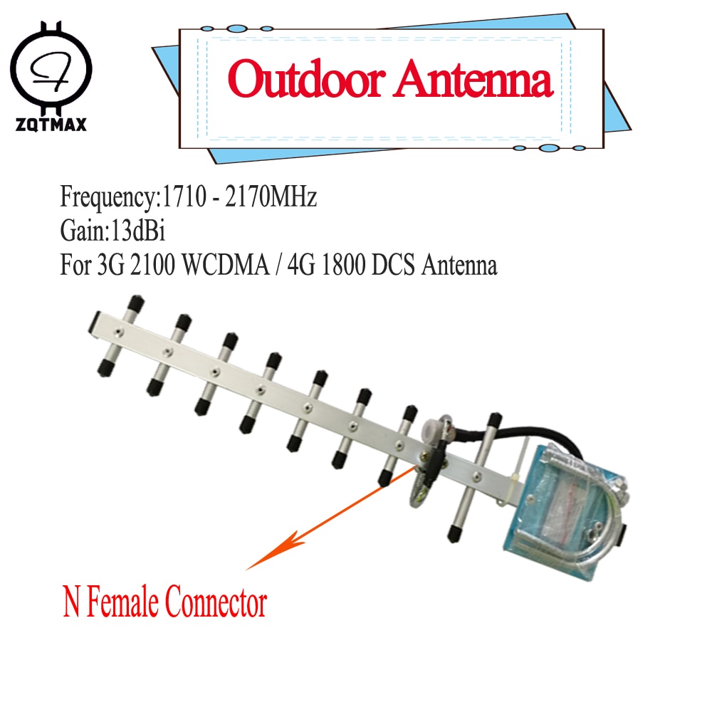 ZQTMAX outdoor Antenna 3G 4G yagi Antenna 1710-2170 DCS 1800Mhz WCDMA 2100MHz 13dBi for GSM DCS WCDMA Cell Phone Signal Repeater