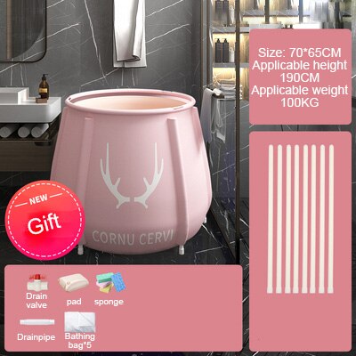 2 Size Bad Volwassen Vouwen Verwarming Bidet Bad Vouwen Bad Bad Vat Inweken Bad Grote Capaciteit Voor Baby Kind Volwassen: pink-B