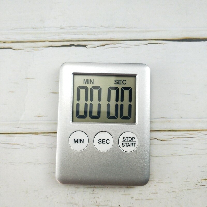 Cooking Timer LCD Digital Screen Clock Kitchen Countdown Timer Mechanical Digital Kitchen Timer Magnetic: Grey