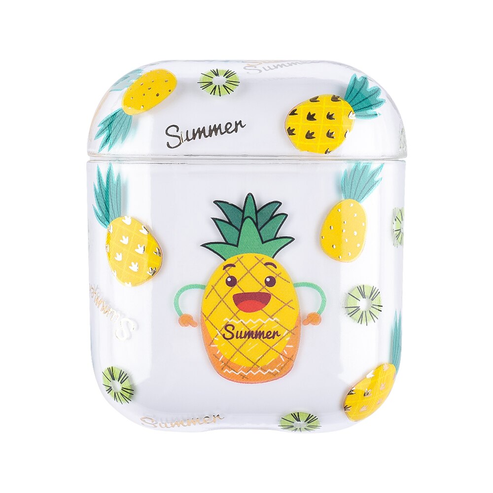 Frutas pc caso duro para airpods 2 1 fone de ouvido casos para airpods claro transparente capa do fone de ouvido: F08