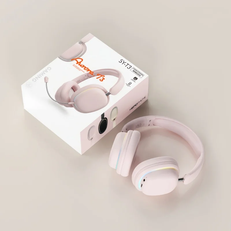 sonore de son Surround à 360 degrés pliable sans fil Bluetooth 5.3 monté sur la tête écouteurs de jeu et Esports: Bleu