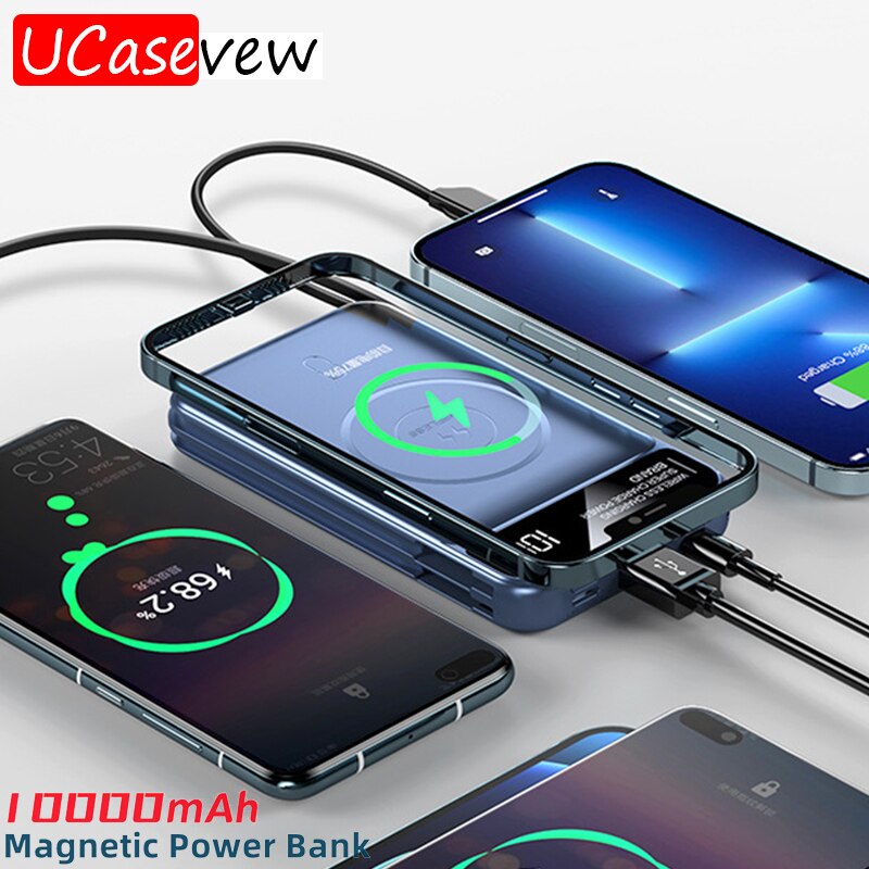 10000mAh Magnetic Qi Wireless Charger Power Bank for iPhone Xiaomi Samsung Poverbank Portable External Battery Charger Powerbank