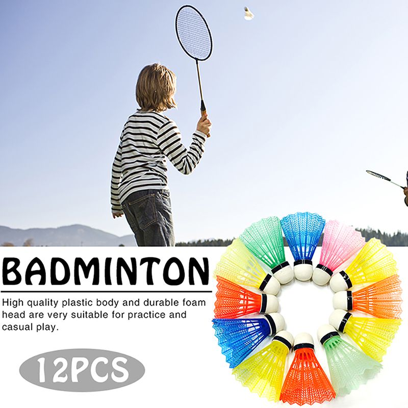 Shuttle 12 stks/set Kleurrijke Draagbare Plastic Training Badminton Bal Outdoor Sport Activiteiten Levert