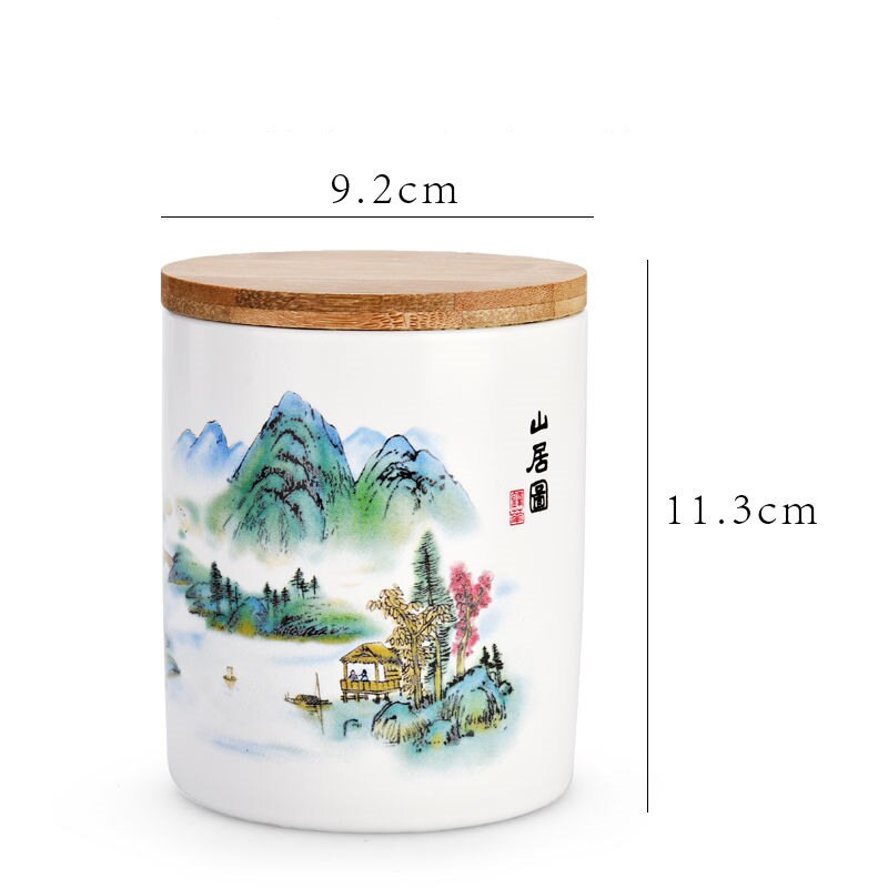 24 kleuren chinese inkt stijl theedoos met deksel groene thee opslagblikken snoeppot kantoor thuis koffie container doos porselein: Shanjutu