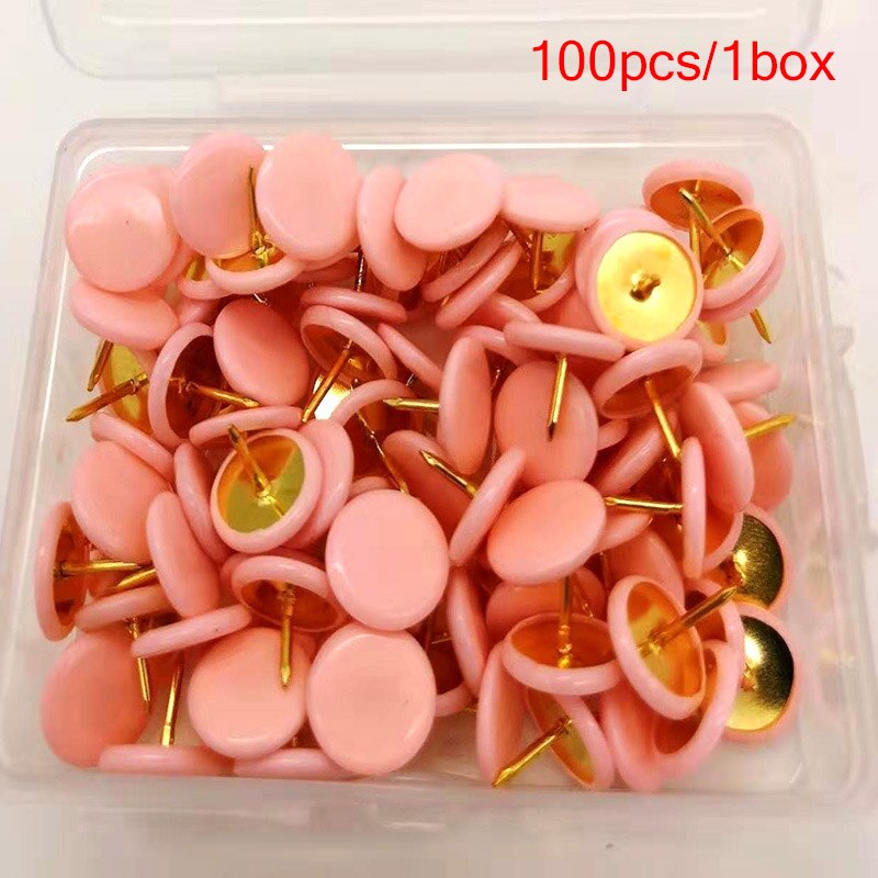 100Pcs Home Office Drawing Pins Pushpin Thumbtack Cork Board Push Pin Photo Wall Map Markers Mixed Color: Style 7
