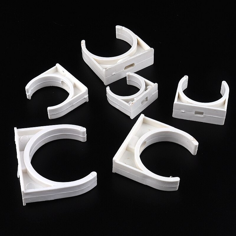 20~100pcs Inner Dia 20~50mm PVC Pipe Clamp Irrigation System Connector Fittings Clip U Shape Clamp Interlock Plastic Tube Base