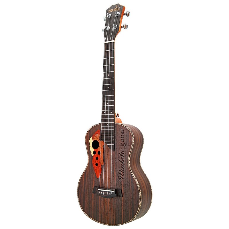 26 Inch Tenor Ukulele Grape Sound Hole Hawaiian Guitar 4 Strings Rosewood Ukelele Set with Bag