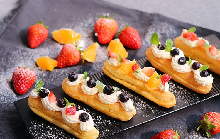 Forro da folha do forno do eclair da esteira 30x40 18 do cozimento da vara para o biscoito/pão/biscoitos/sopro/ferramenta perfurada da pastelaria do silicone de eclair
