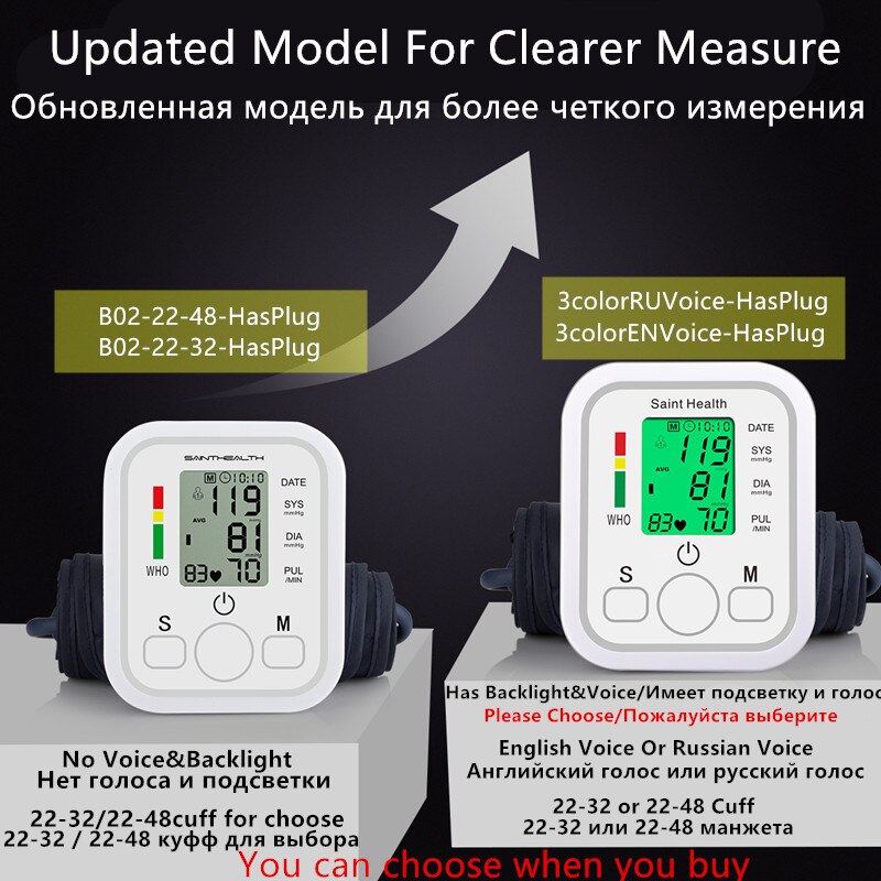 Saint Health tensiometros digitales de brazo monitor de presión arterial monitor medidor de tension arterial aparato para medir la presion arterial aparato de tension arterial pulsómetro monitor medico