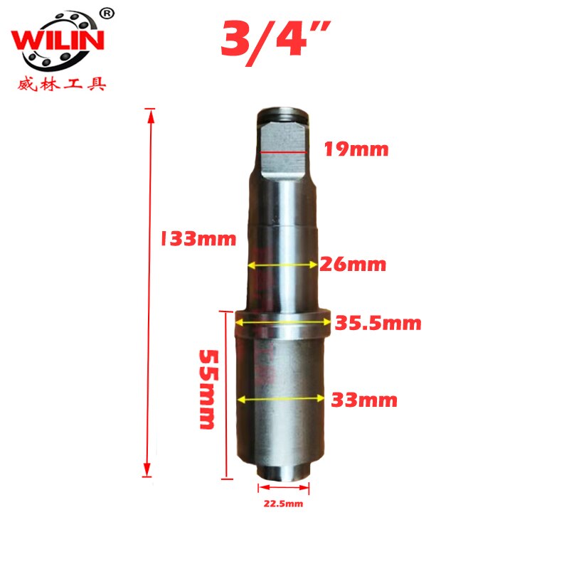 3/4 Pneumatic Impact Wrench Spindle Inch Pneumatic Wrench Tool Strike Shaft Maintenance Accessories Front Axle: 1 PCS NoA